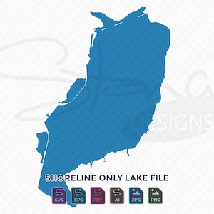 Sabine Lake TX alleen kustlijn kaart | Enkele laag | svg pdf ai eps png jpg | Cricut Glowforge-laser