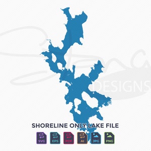 Moosehead Lake ME Shoreline Only Map | Single Layer | svg pdf ai eps png jpg | Cricut Glowforge Laser