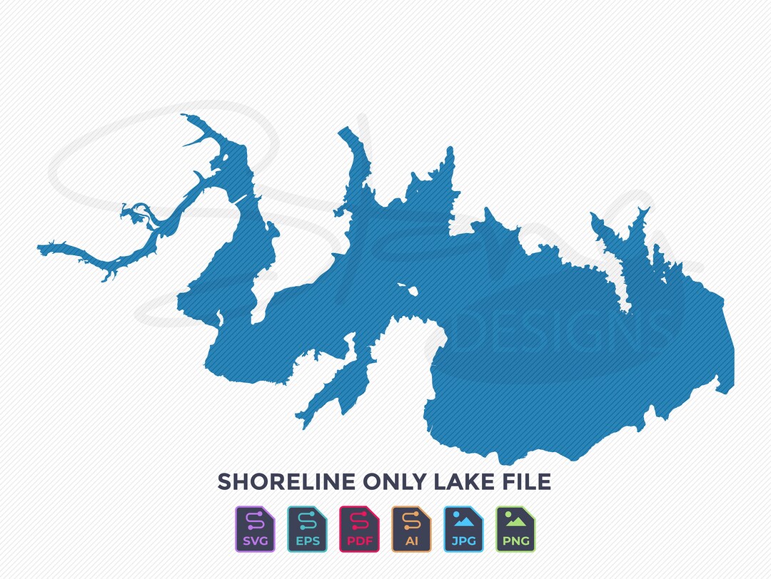 Choke Canyon Reservoir TX Shoreline Only Map Single Layer Svg Pdf Ai