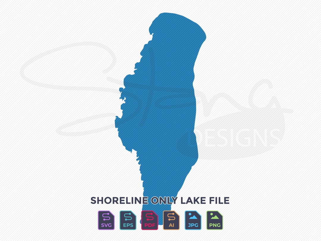 Lake Winnebago WI Shoreline Only Map Single Layer Svg Pdf Ai Eps Png