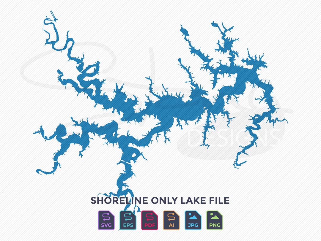 Mark Twain Lake MO Shoreline Only Map Single Layer Svg Pdf Ai Eps Png