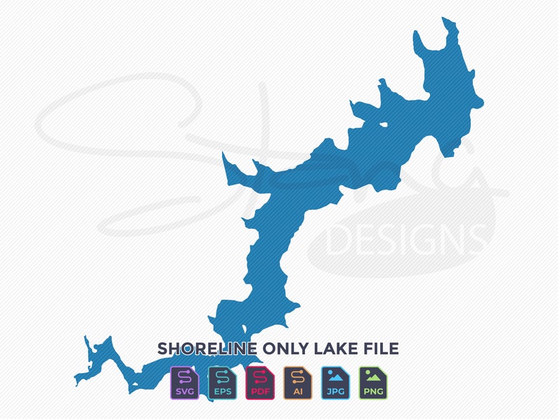 Lake Wallenpaupack PA Shoreline Only Map Single Layer Svg Pdf Ai Eps