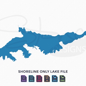 Big Bear Lake CA alleen kustlijn kaart | Enkele laag | svg pdf ai eps png jpg | Cricut Glowforge-laser