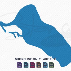 Nisswa Lake MN Shoreline Only Map | Single Layer | svg pdf ai eps png jpg | Cricut Glowforge Laser