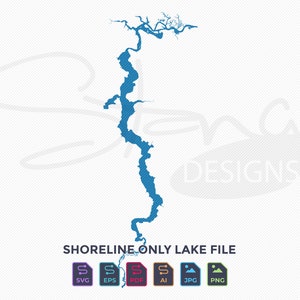 St Johns River FL Shoreline Only Map | Single Layer | svg pdf ai eps png jpg | Cricut Glowforge Laser