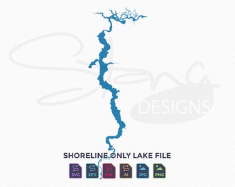 St Johns River FL Shoreline Only Map | Single Layer | svg pdf ai eps png jpg | Cricut Glowforge Laser