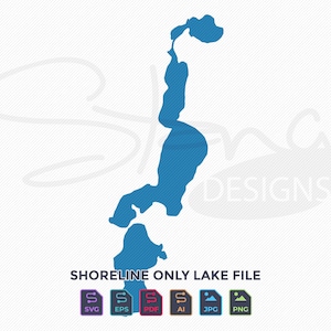 Carte du littoral du lac Congamond (Massachusetts) | Fichiers découpés au laser (téléchargement numérique)