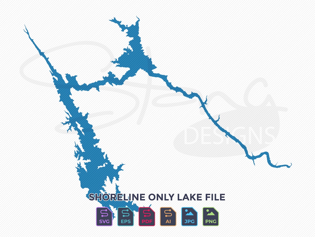 Lake Mcclure CA Shoreline Only Map Single Layer Svg Pdf Ai Eps Png Jpg