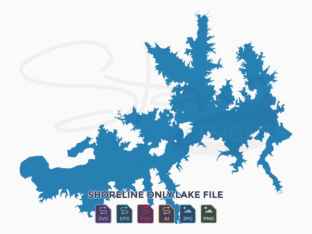 Lake Kemp TX Shoreline Only Map Single Layer Svg Pdf Ai Eps Png Jpg