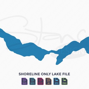 Long Lake Vergas MN Shoreline Only Map | Single Layer | svg pdf ai eps png jpg | Cricut Glowforge Laser