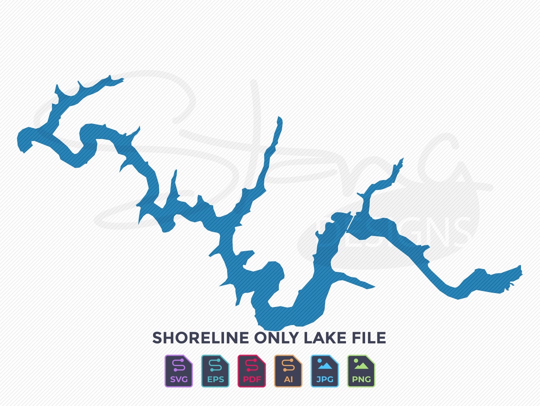 Clendening Lake OH Shoreline Only Map Single Layer Svg Pdf Ai Eps Png