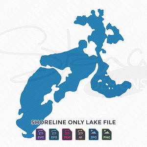 Loon Lake MN Shoreline Only Map | Single Layer | svg pdf ai eps png jpg | Cricut Glowforge Laser