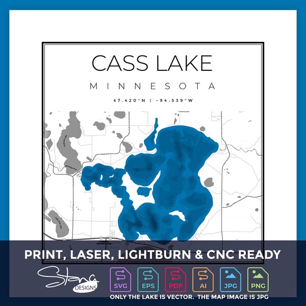Cass lake mn maps Etsy.de