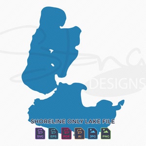 Lake Lizzie MN Shoreline Only Map | Single Layer | svg pdf ai eps png jpg | Cricut Glowforge Laser