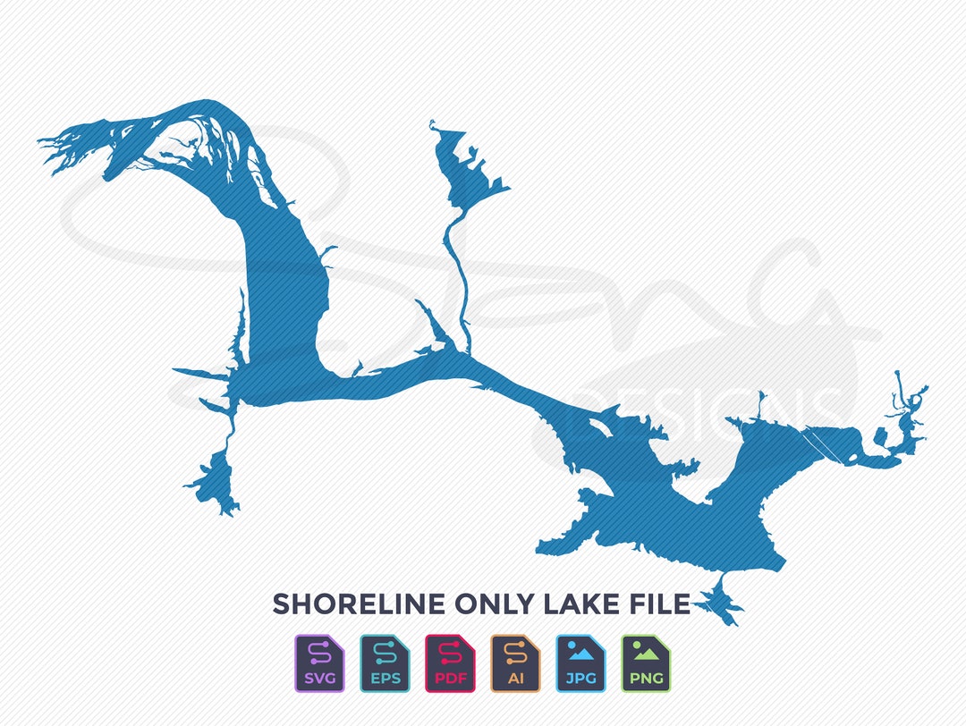 Lake Dardanelle AR Shoreline Only Map Single Layer Svg Pdf Ai Eps Png
