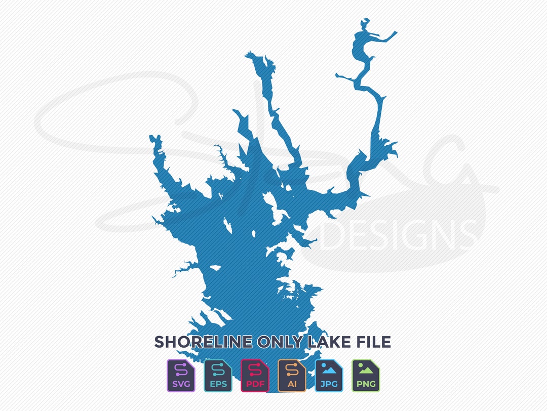 Lake Pleasant AZ Shoreline Only Map Single Layer Svg Pdf Ai Eps Png Jpg