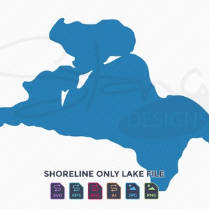 Lake Koronis MN Shoreline Only Map | Single Layer | svg pdf ai eps png jpg | Cricut Glowforge Laser