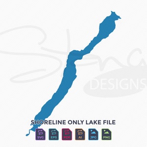 Carte du rivage de Rock Lake WA seulement | Couche unique | svg pdf ai eps png jpg | Laser Cricut Glowforge