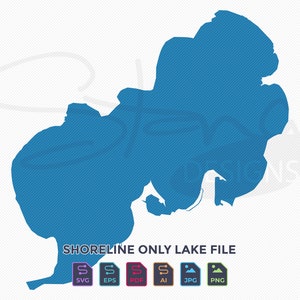 Lake Koshonong WI Shoreline Only Map | Single Layer | svg pdf ai eps png jpg | Cricut Glowforge Laser