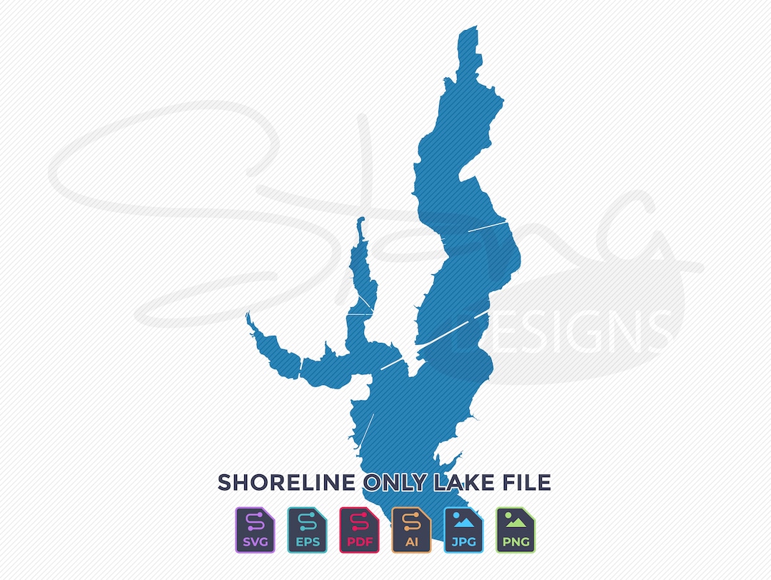 Lake Ray Hubbard TX Shoreline Only Map Single Layer Svg Pdf Ai Eps Png