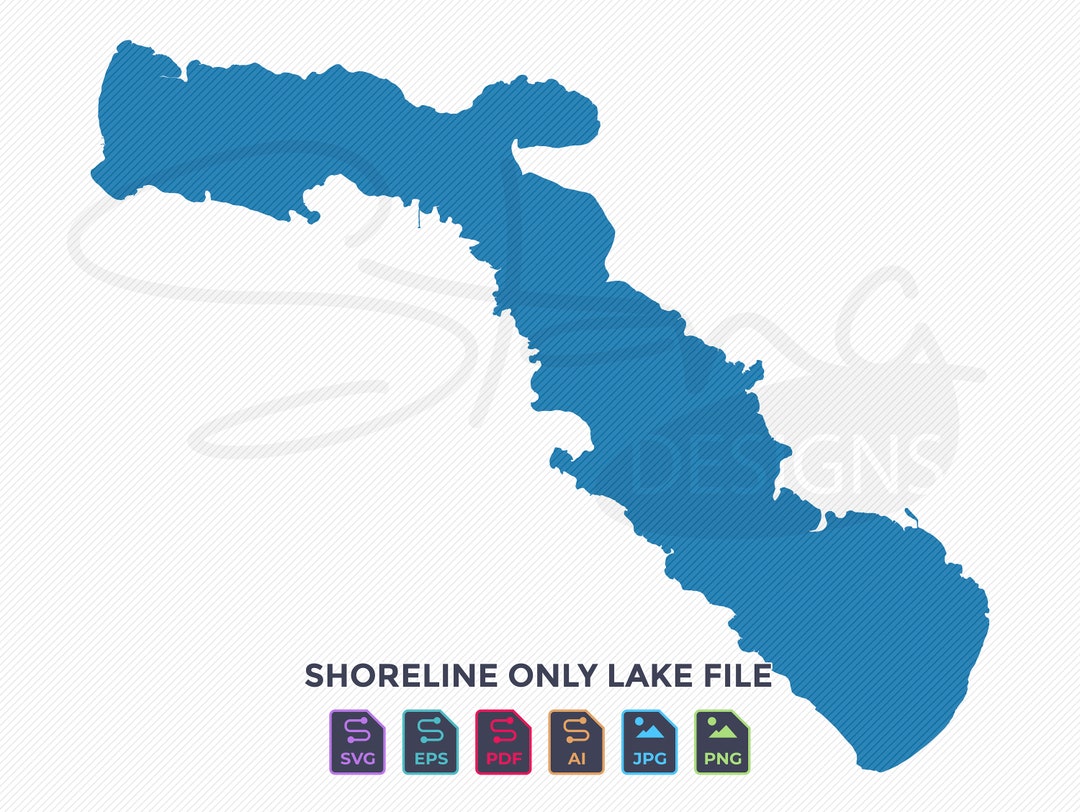 Long Lake MI Shoreline Only Map Single Layer Svg Pdf Ai Eps Png Jpg