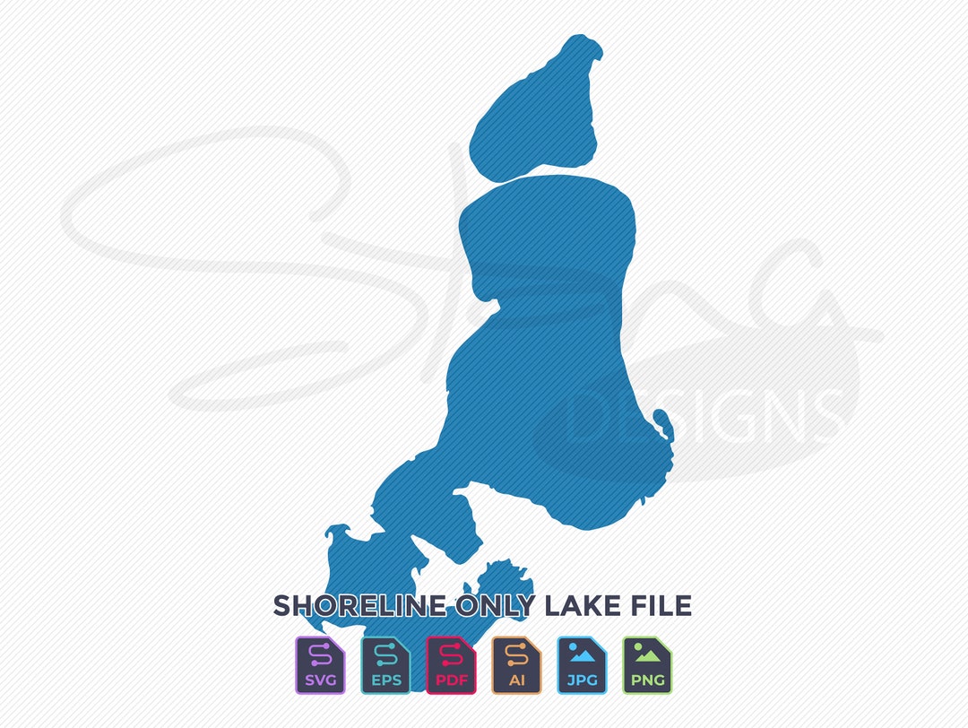 Green Lake MN MNPLS Shoreline Only Map Single Layer Svg Etsy