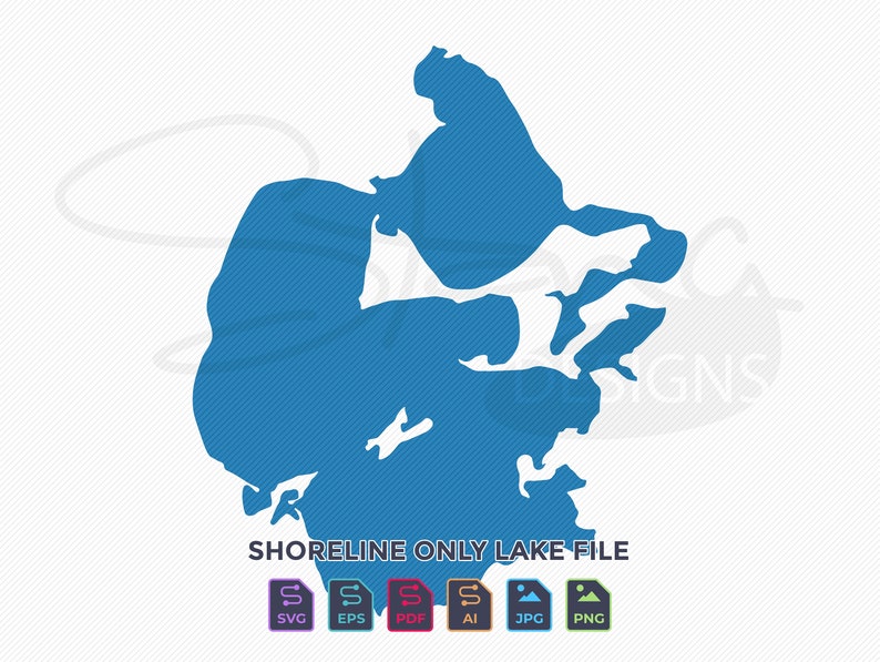 Pelican Lake Ashby MN Shoreline Only Map Single Layer Svg Pdf Ai Eps