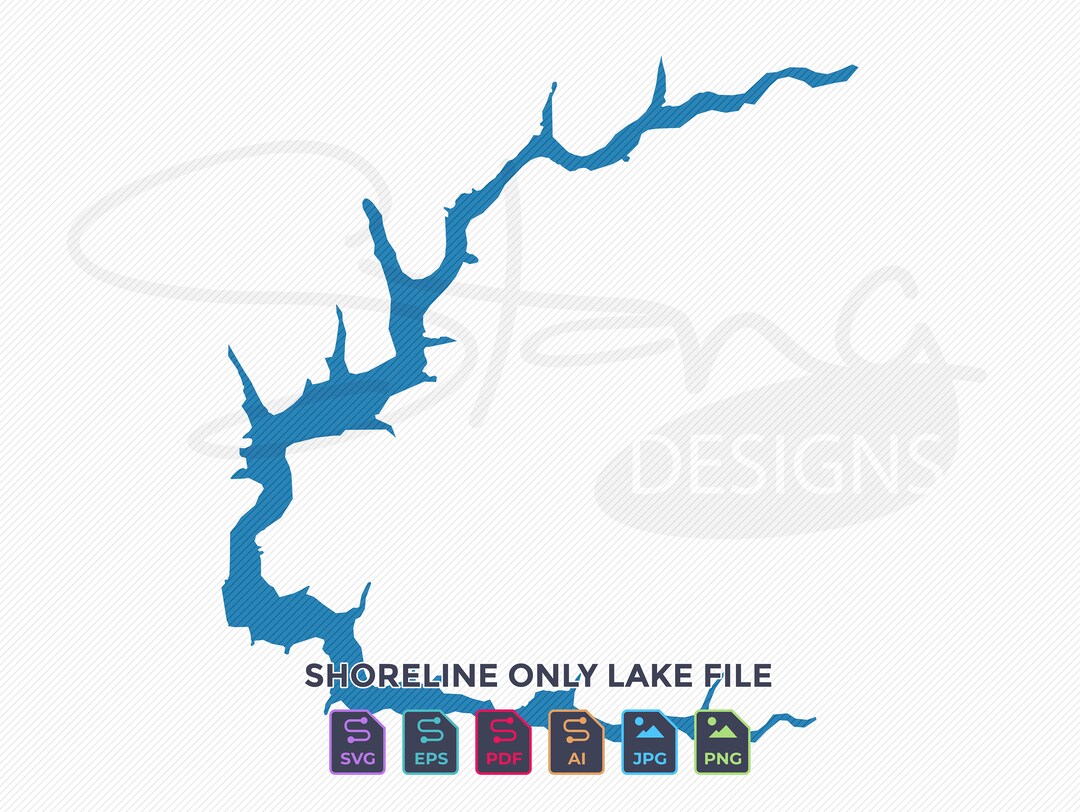 Leesville Lake OH Shoreline Only Map Single Layer Svg Pdf Ai Eps Png