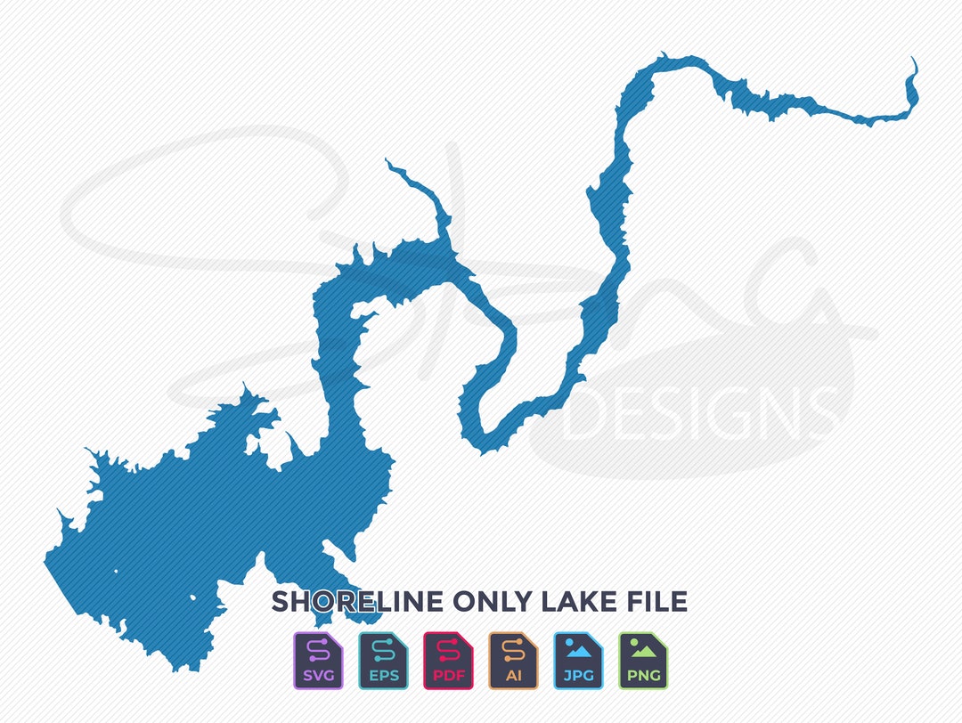 Millerton Lake CA Shoreline Only Map Single Layer Svg Pdf Ai Eps Png