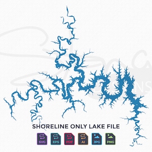 Table Rock Lake MO Shoreline Only Karte | Einlagig | svg pdf ai eps png jpg | Cricut Glowforge Laser