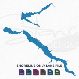 Lookout Point, Lake Dexter Reservoir, Fall Creek Lake OR Shoreline Only Map | Single Layer | svg pdf ai eps png jpg | Cricut Glowforge Laser