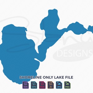 Movil Lake MN Shoreline Only Map | Single Layer | svg pdf ai eps png jpg | Cricut Glowforge Laser