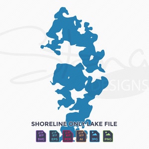 Lake Metigoshe ND Shoreline Only Map | Single Layer | svg pdf ai eps png jpg | Cricut Glowforge Laser