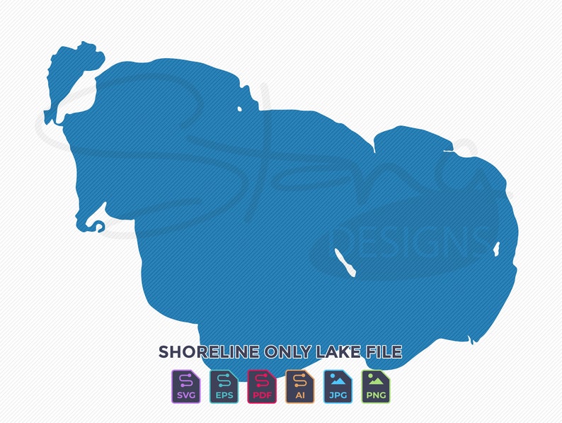 Storm Lake IA Shoreline Only Map Single Layer Svg Pdf Ai Eps Png Jpg