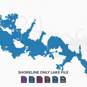 Devils Lake ND Nur Küstenlinie Karte | Einlagige | svg pdf ai eps png jpg | Cricut Glowforge Laser