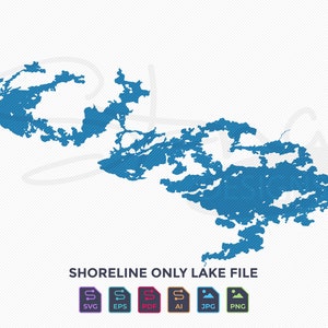 Lake Vermilion MN Shoreline Only Map | Single Layer | svg pdf ai eps png jpg | Cricut Glowforge Laser
