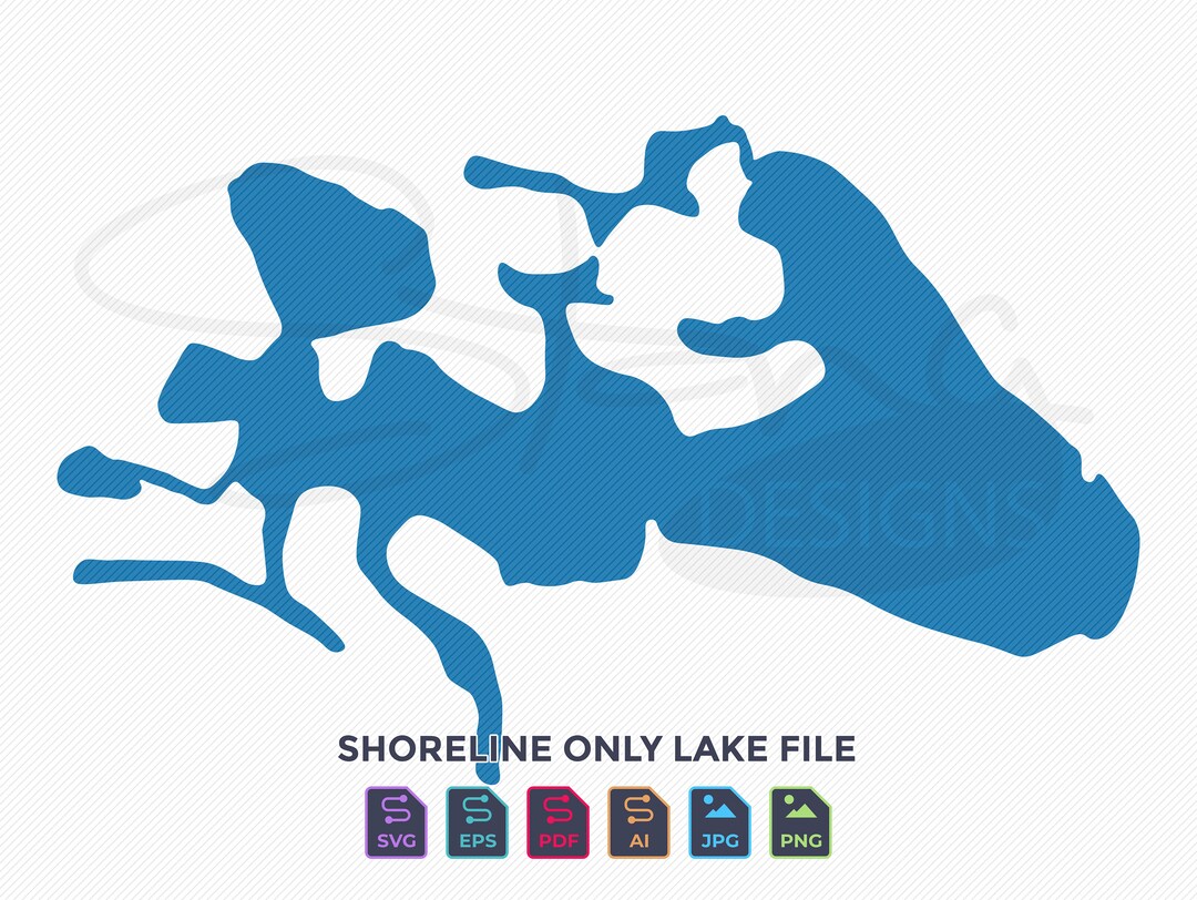 Cedar Island Lake MI Shoreline Only Map Single Layer Svg Pdf Ai Eps Png