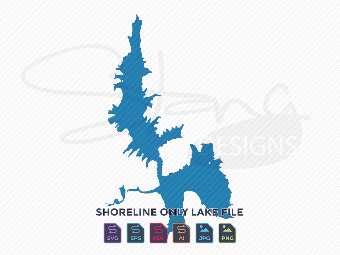 Frenchman Lake CA Shoreline Only Map Single Layer Svg Pdf Ai Eps Png