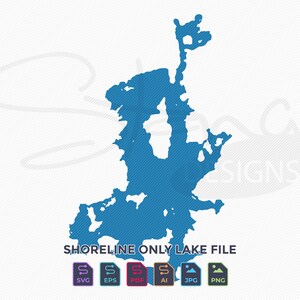 Trout Lake MN Shoreline Only Map | Single Layer | svg pdf ai eps png jpg | Cricut Glowforge Laser