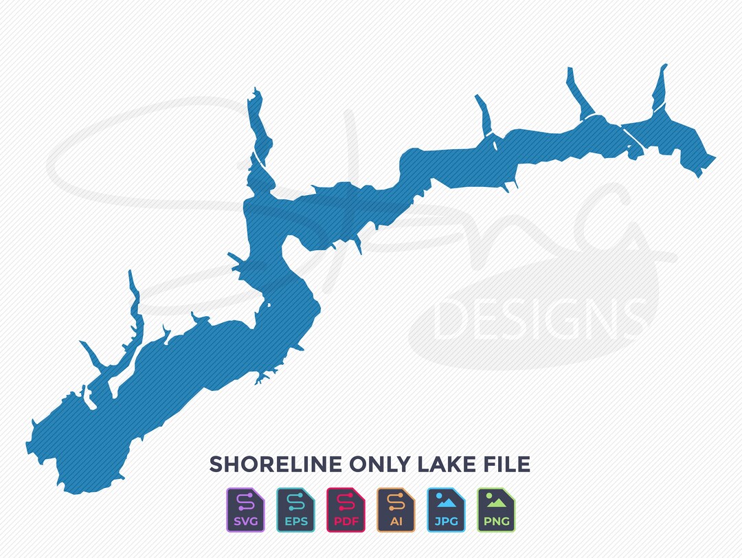 Atwood Lake OH Shoreline Only Map Single Layer Svg Pdf Ai Eps Png Jpg
