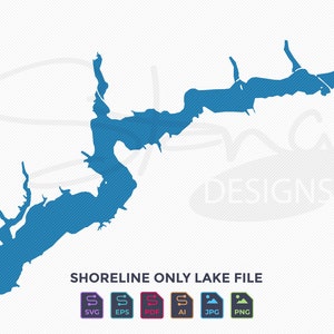 Atwood Lake OH Shoreline Only Map | Single Layer | svg pdf ai eps png jpg | Cricut Glowforge Laser
