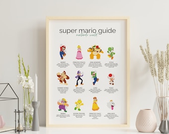 Gaming Guide | Illustration | Yoshi | Toad | Peach | Koopa | Bowser | Donkey Kong | Gaming | Illustration | Mural | Graphic