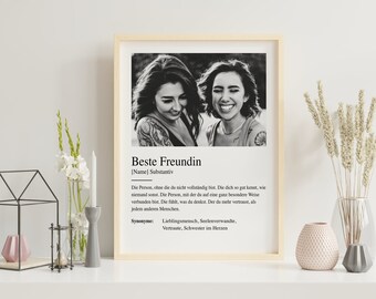 Best Friend Poster | Gift girlfriend | Friend | Personalized | Individually | Own photo | Favorite person pressure | Minimalist