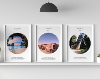 Movie Poster | Star Wars planet | Fanart | Graphics | Mural | Gift idea | Nerd | Galaxy | Tatooine | Ensor | Alderaan | Hoth | Jakku