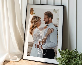 Poster Photo with Date | gift | Anniversary | Partners | friendship | Individual | Personal | Photo | printed | pressure | Love