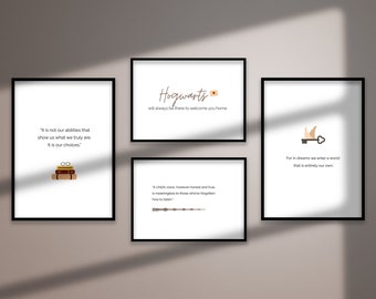 Movie Quote Poster | Poster Set | Magic | Magic | Magic | Wizard | Magic | Mural | Graphics | Minimalist | Gift
