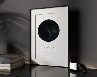 Star Map | Personalized Poster | Night Sky | Location | Time | Wedding Anniversary | Birth | First meeting | Special moment | Gift