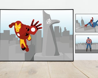 Superhero Poster | Illustration | Superhero | Minimalist | Comic | Gift idea | Mural | Movie Poster | Drawing