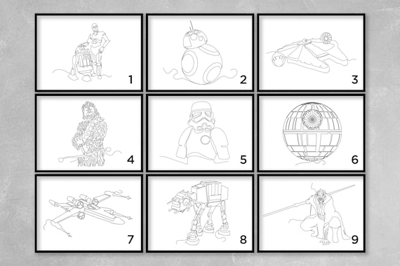 Movie Poster | Lineart | One-Line | Eine Linie Zeichnung | Line Art | Minimalistische Grafik | Wandbild | Galaxis | Nerd | Geschenkidee