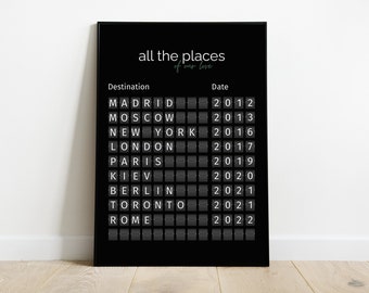 Travel Destinations Posters | Personalized | Airport Board | love | Individual | Mural | Goals | Decoration | printing | gift | partner